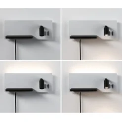 Paulmann 71102 LED Wandleuchte Serra 2-flammig rechts USB C 2700K Backlight
