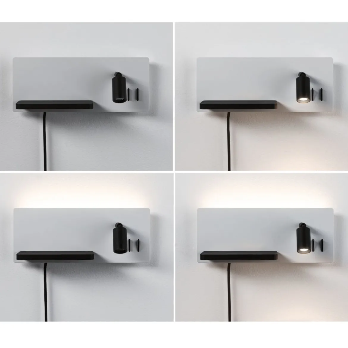Paulmann 71103 LED Wandleuchte Serra 2-flammig links USB C 2700K Backlight