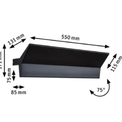 Paulmann 79509 LED Wandleuchte Stine schwarz 55cm dimmbar 27000K