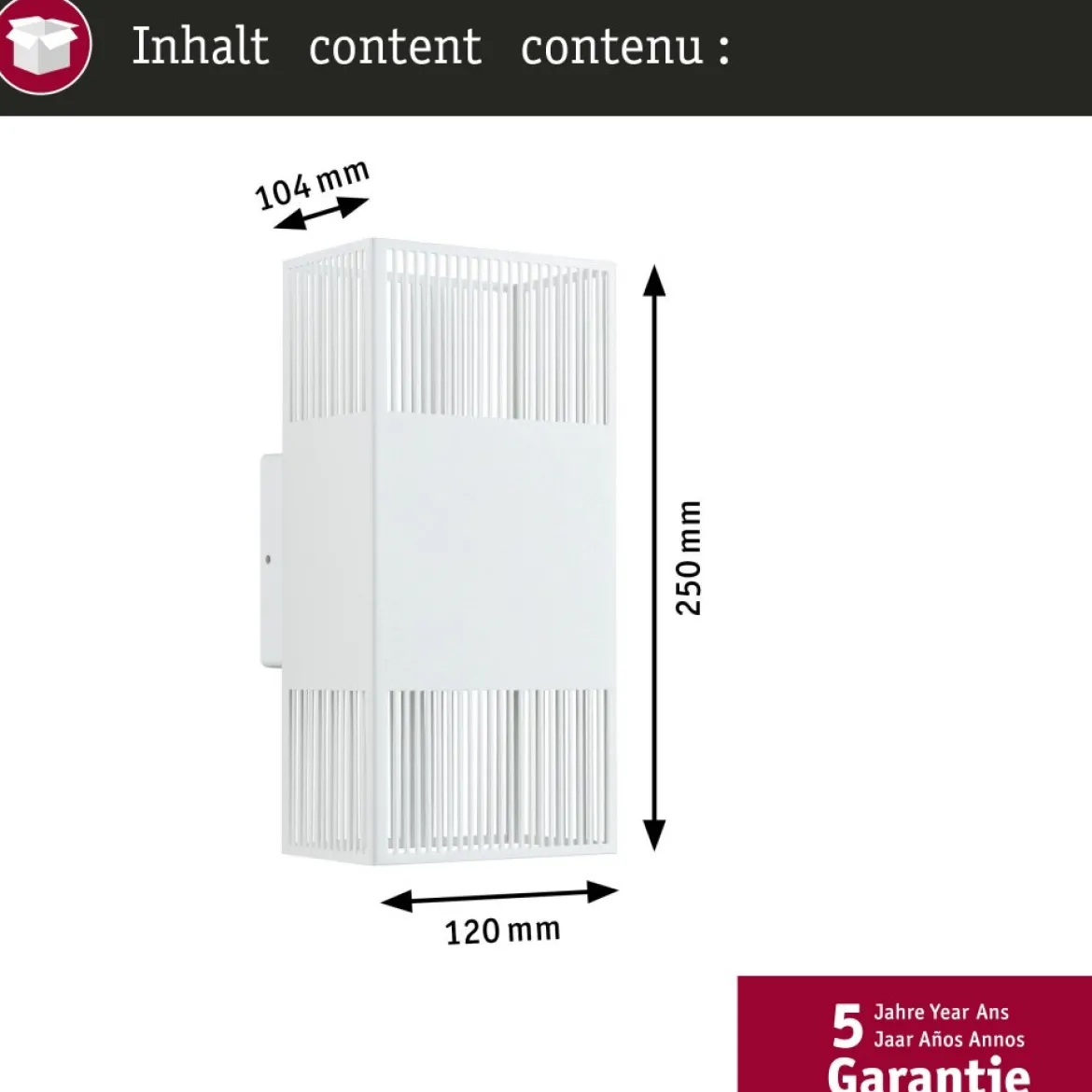 Paulmann 71252 LED Wandleuchte Tharin Weiß 3000K IP44