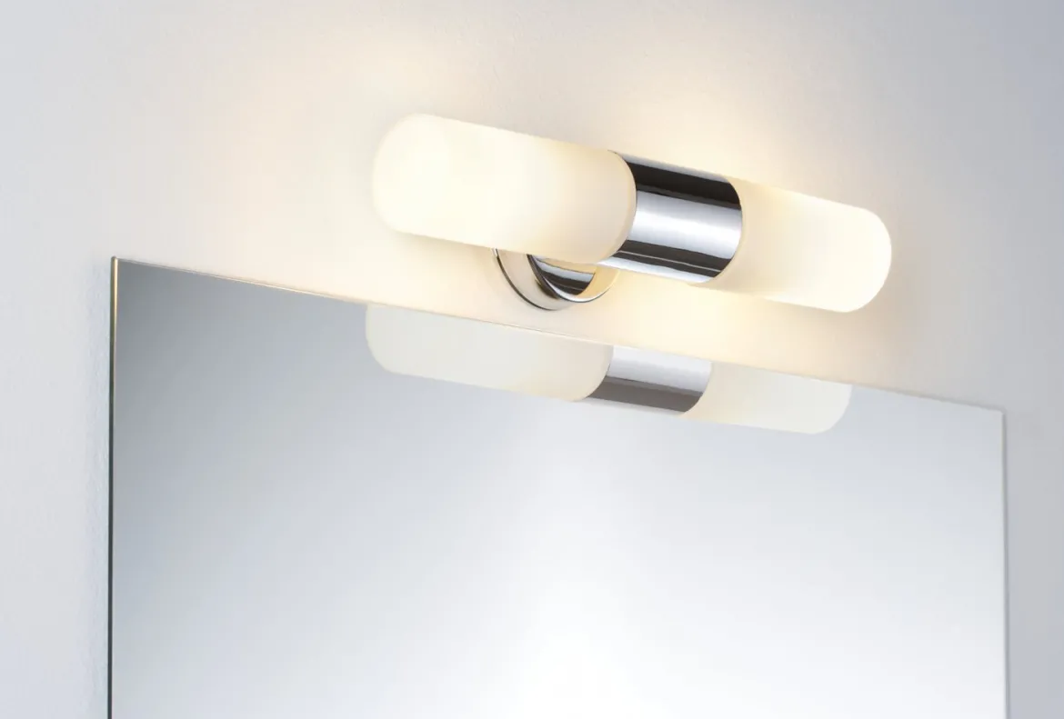 Paulmann Licht 70350 Spiegelleuchte Lenia IP44 Chrom Opak Metall Glas