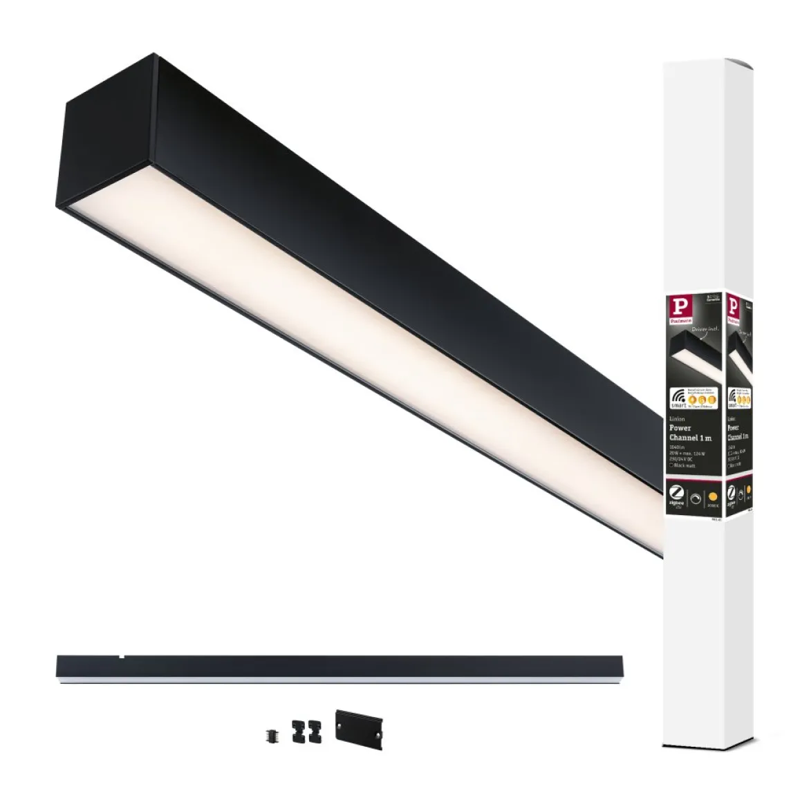 Paulmann 98181 Linion Einspeisung Power Channel Zigbee 230/24V 150VA 3000K schwarz 1m