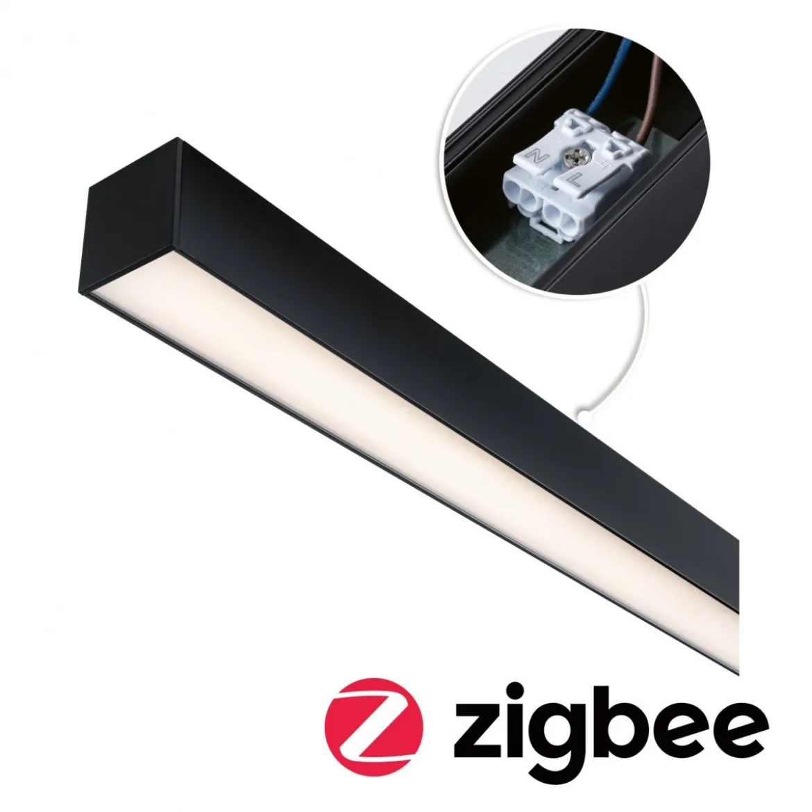 Paulmann 98181 Linion Einspeisung Power Channel Zigbee 230/24V 150VA 3000K schwarz 1m