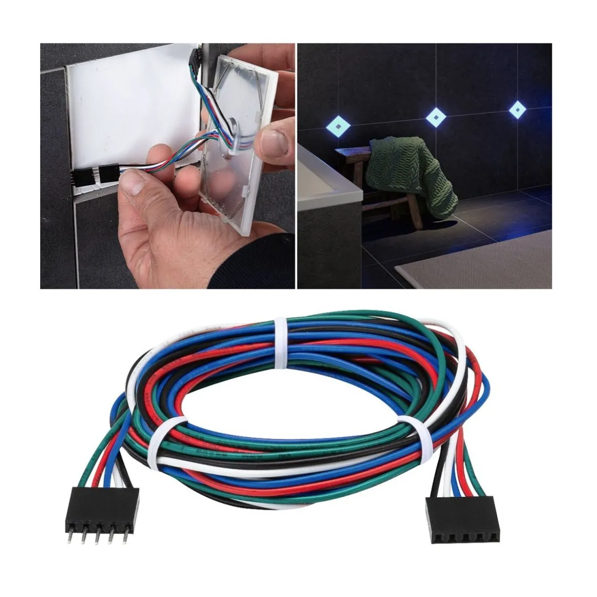 Paulmann 78421 LumiTiles Kabel Square RGBW 130cm 12V Schwarz