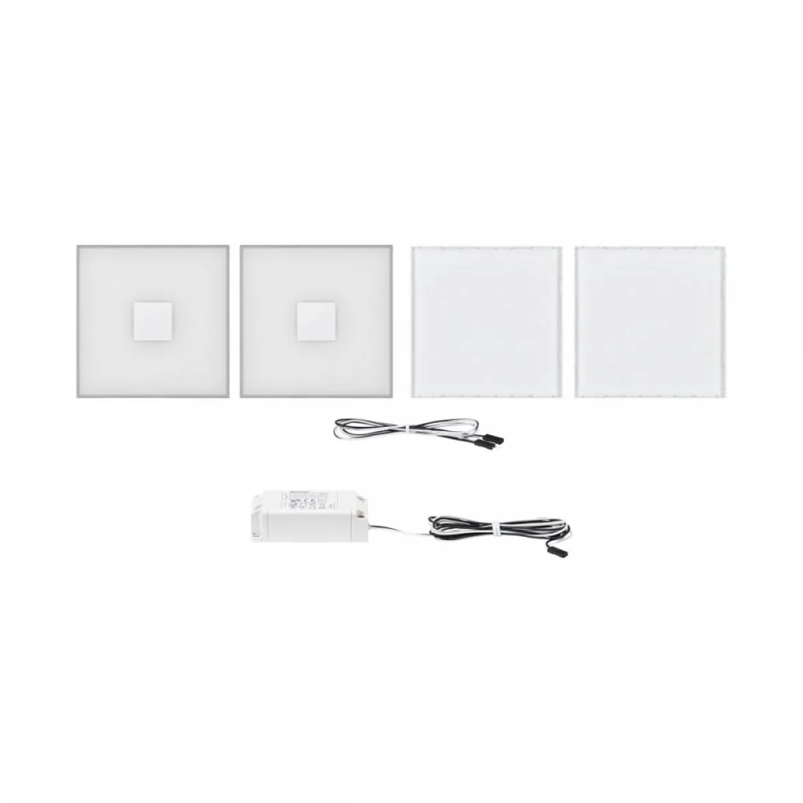 Paulmann 78401 LumiTiles LED Fliesen Square 2er-Basisset 100x10mm IP44 2700K Weiß