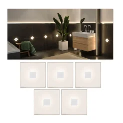 Paulmann 78402 LumiTiles LED Fliesen Square 5er-Basisset 100x10mm IP44 2700K Weiß
