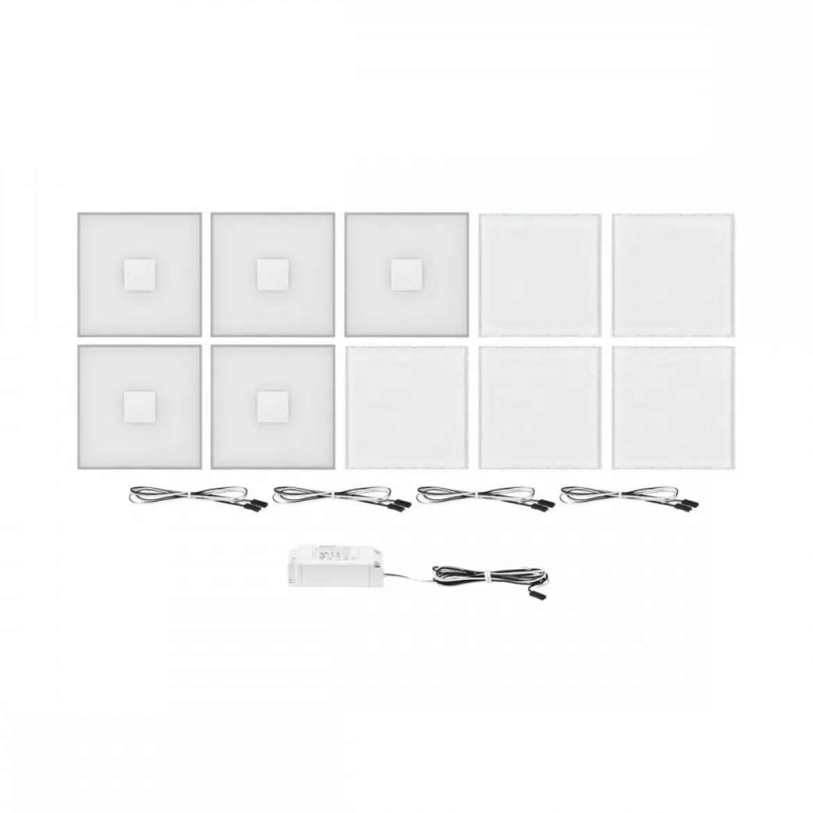 Paulmann 78402 LumiTiles LED Fliesen Square 5er-Basisset 100x10mm IP44 2700K Weiß