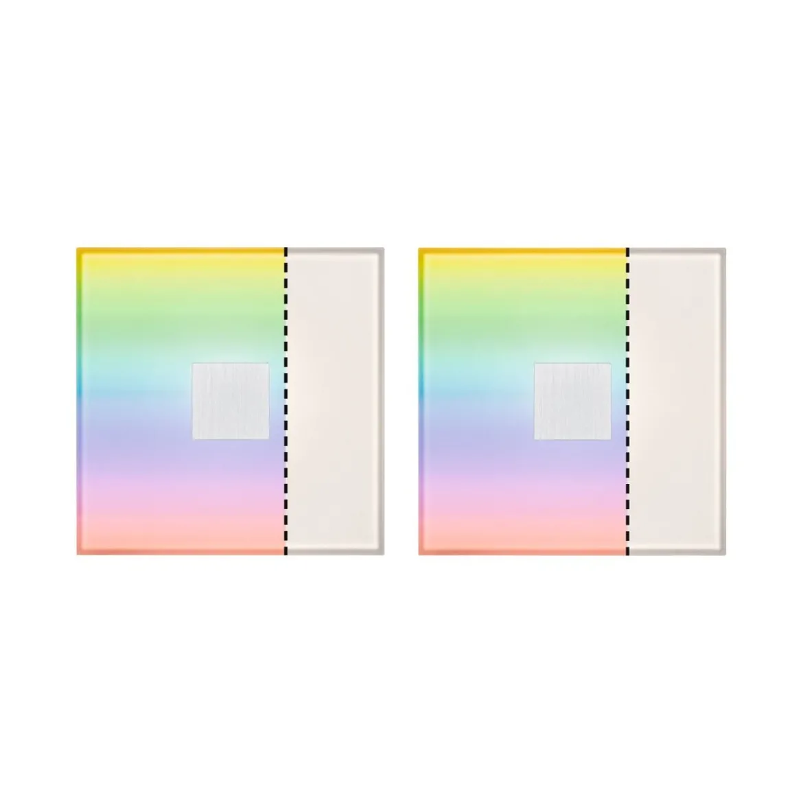 Paulmann 78412 LumiTiles LED Fliesen Square 2er-Basisset 100x10mm Zigbee RGBW IP44 Weiß