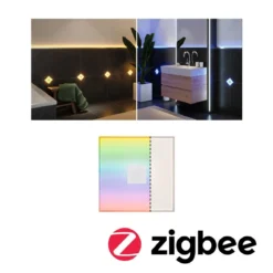 Paulmann 78414 LumiTiles LED Fliesen Square Einzelfliese 100x10mm Zigbee RGBW IP44 Weiß