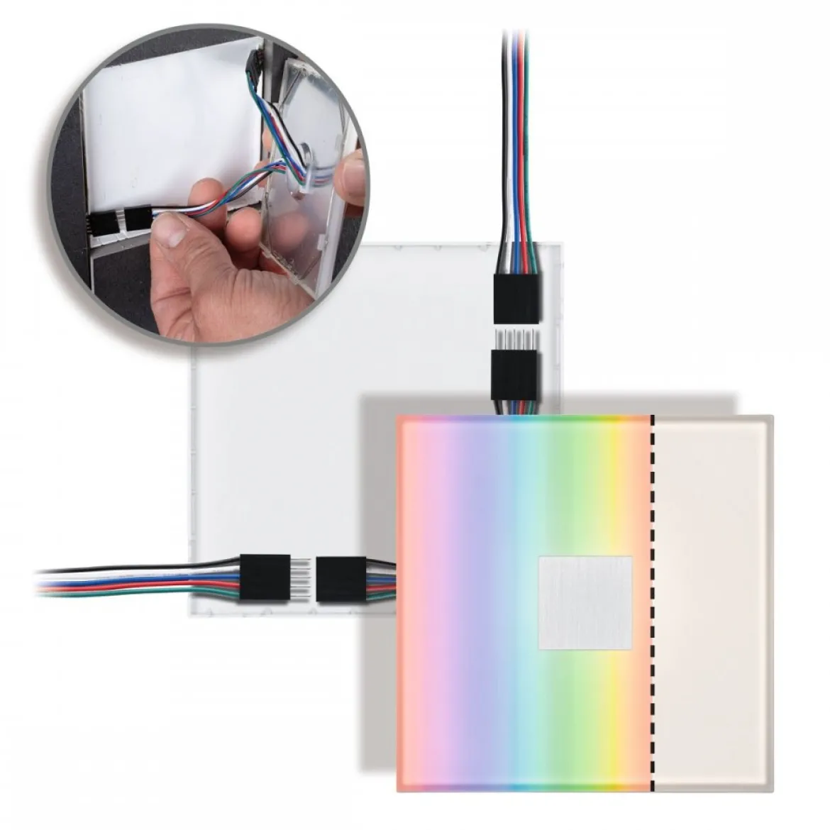 Paulmann 78414 LumiTiles LED Fliesen Square Einzelfliese 100x10mm Zigbee RGBW IP44 Weiß