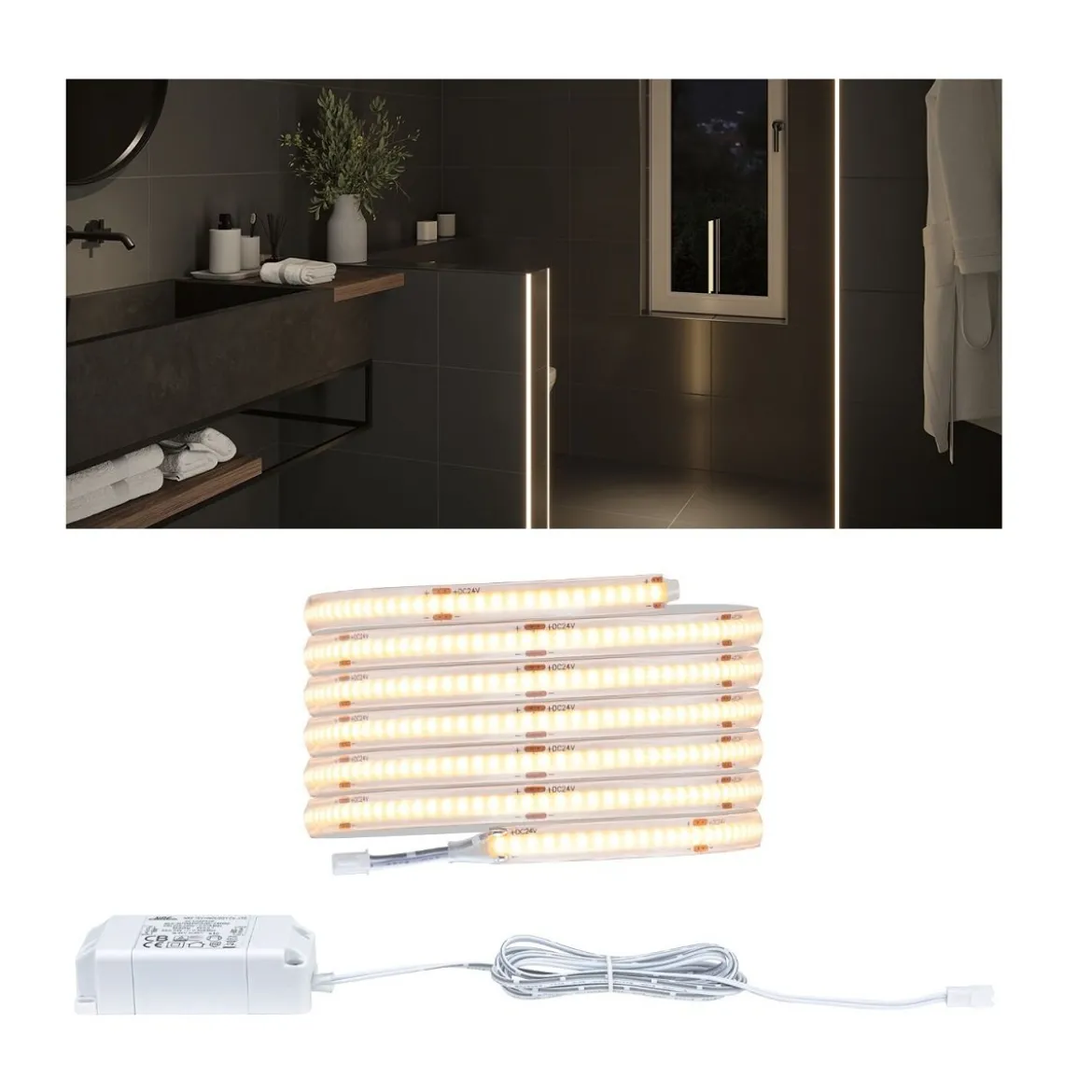 Paulmann 78425 LumiTiles LED Stripe COB Slim 2m IP44 2700K Weiß