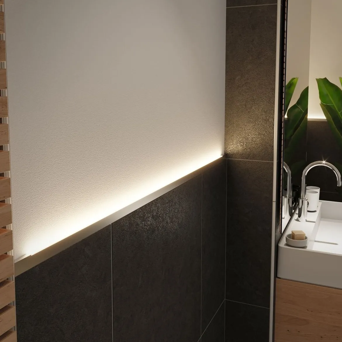 Paulmann 78403 LumiTiles LED Strip Einbauprofil Top 2m Alu eloxiert Satin