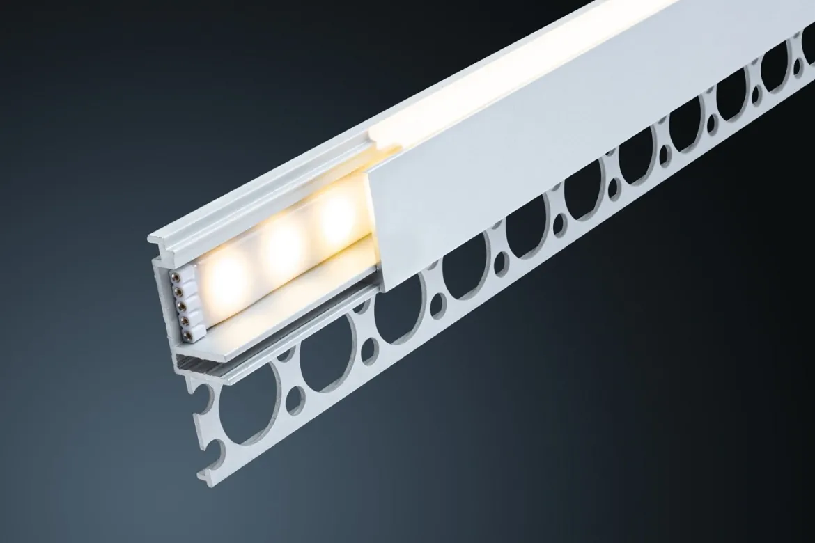 Paulmann 78403 LumiTiles LED Strip Einbauprofil Top 2m Alu eloxiert Satin