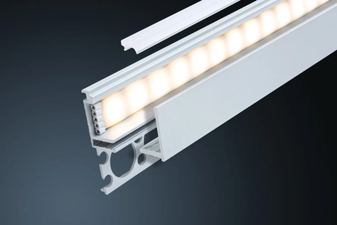 Paulmann 78403 LumiTiles LED Strip Einbauprofil Top 2m Alu eloxiert Satin