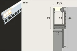 Paulmann 78404 LumiTiles LED Strip Einbauprofil Top 1m Alu eloxiert Satin