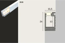 Paulmann 78405 LumiTiles LED Strip Aufbauprofil Top 2m Alu eloxiert Satin