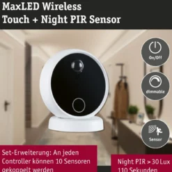 Paulmann 71228 MaxLED Erweiterung Sensor Wireless PIR & Touch Weiß Schwarz