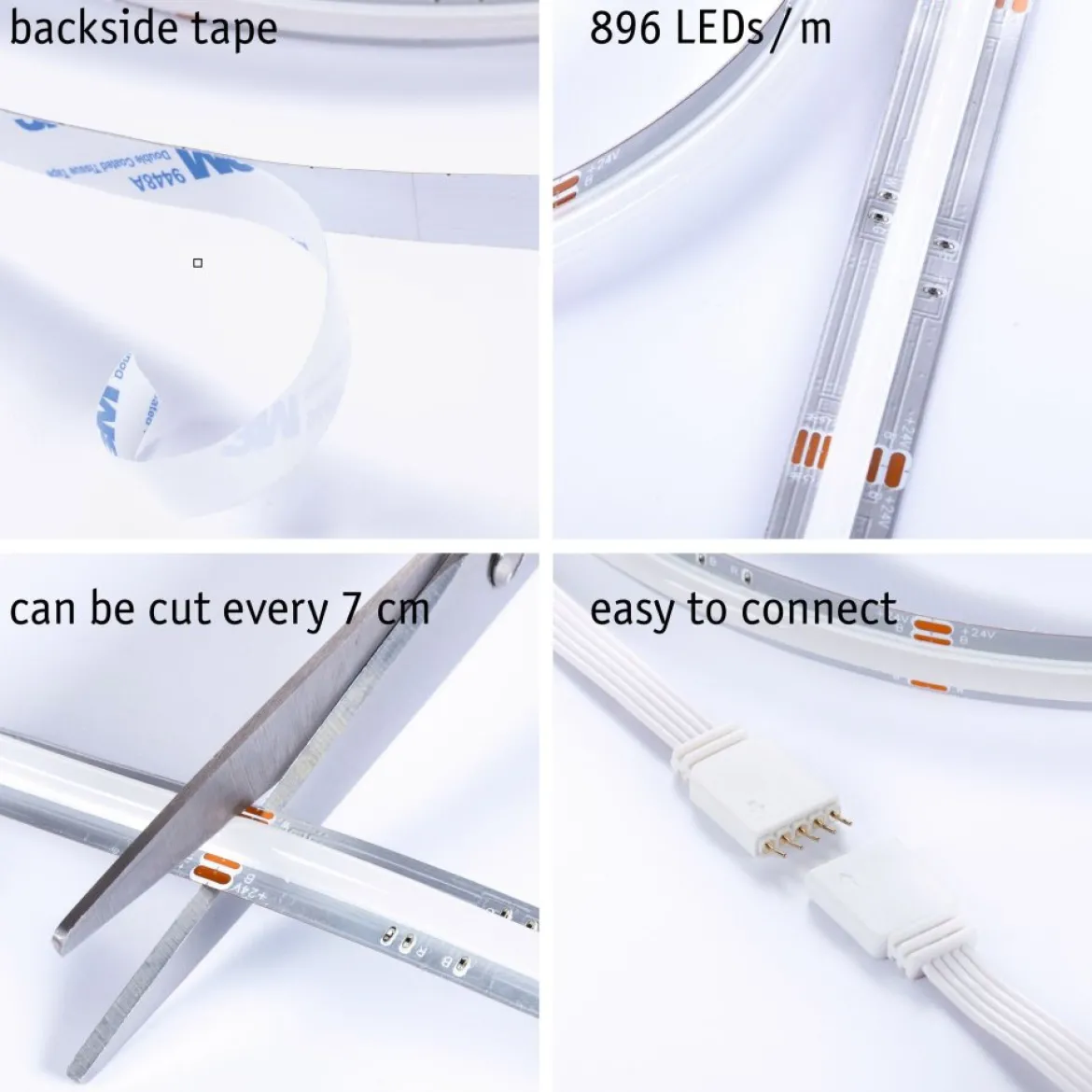 Paulmann 71197 MaxLED 500 LED Strip RGBW Full-Line COB Basisset 24VA 1,5m