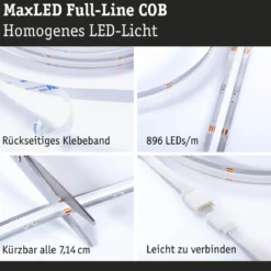 Paulmann 71200 MaxLED 1000 LED Strip RGBW Full-Line COB Basisset 1,5m
