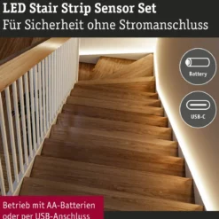 Paulmann 71120 MaxLED Stair LED Strip Sensor Akku-Set 5m Bewegungsmelder Weiß