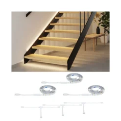 Paulmann 71221 MaxLED Stair LED Strip Erweiterung Set 3x1m 2700K Weiß