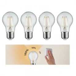 Paulmann No. 5082 Bundle 4xLED Filament AGL 8W E27 Klar 3-Stufen dimmbar