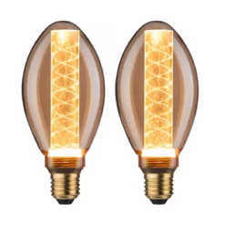 Paulmann No. 5072 Bundle 2xLED Vintage Birne B75 4 Watt E27 Gold Spiralmuster