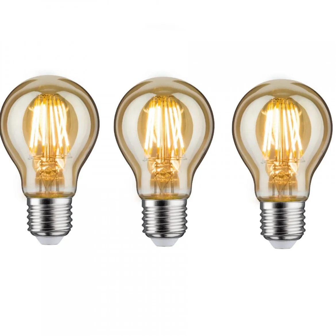 Paulmann No. 5075 Bundle 3xLED Vintage AGL 6W E27 Goldlicht dimmbar