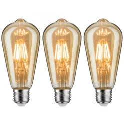 Paulmann No. 5067 Bundle 3xLED Vintage-Kolben ST64 6W E27 Goldlicht dimmbar