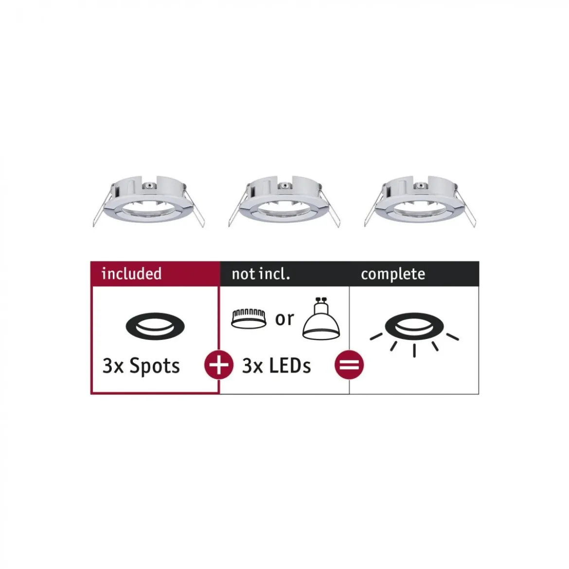 Paulmann No. 92482 Einbauleuchte CHOOSE Spot starr max. 10W Chrom 230V