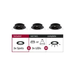 Paulmann No. 92487 Einbauleuchte CHOOSE Spot schwenkbar max. 10W Schwarz 230V