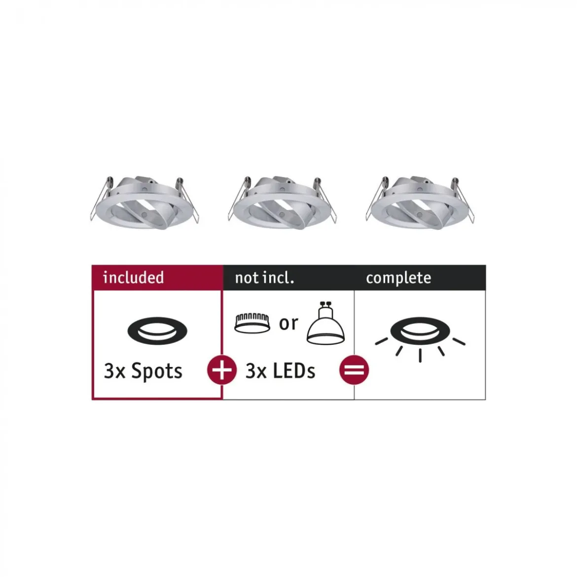 Paulmann No. 92490 Einbauleuchte CHOOSE Spot schwenkbar max. 10W Alu gedreht 230V
