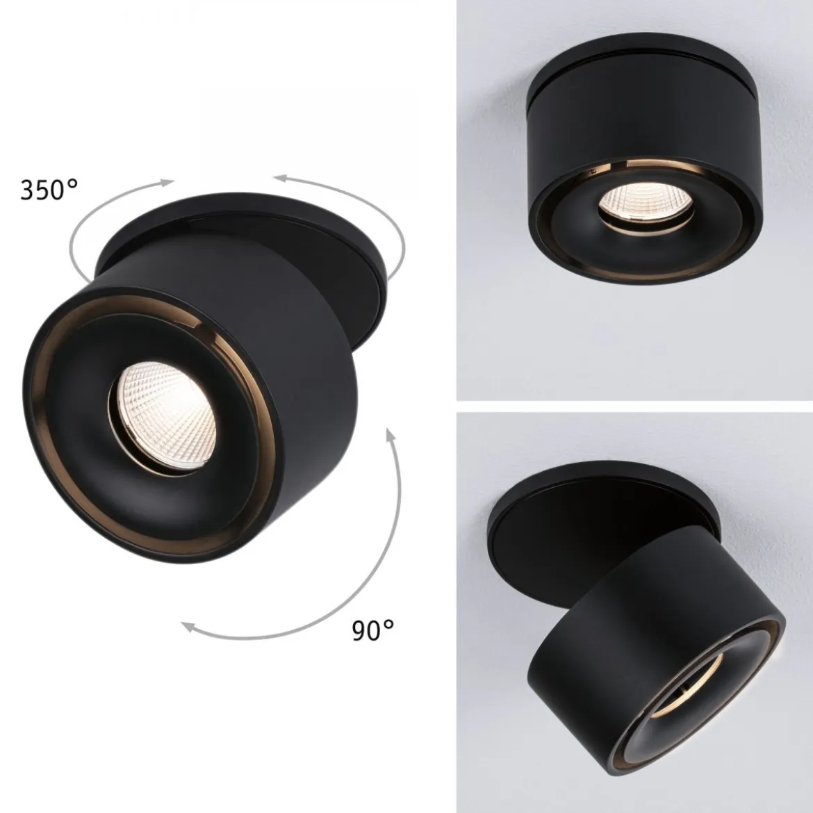 Paulmann No. 93370 Einbauleuchte LED Spircle Schwarz matt 8W 3000K 36°