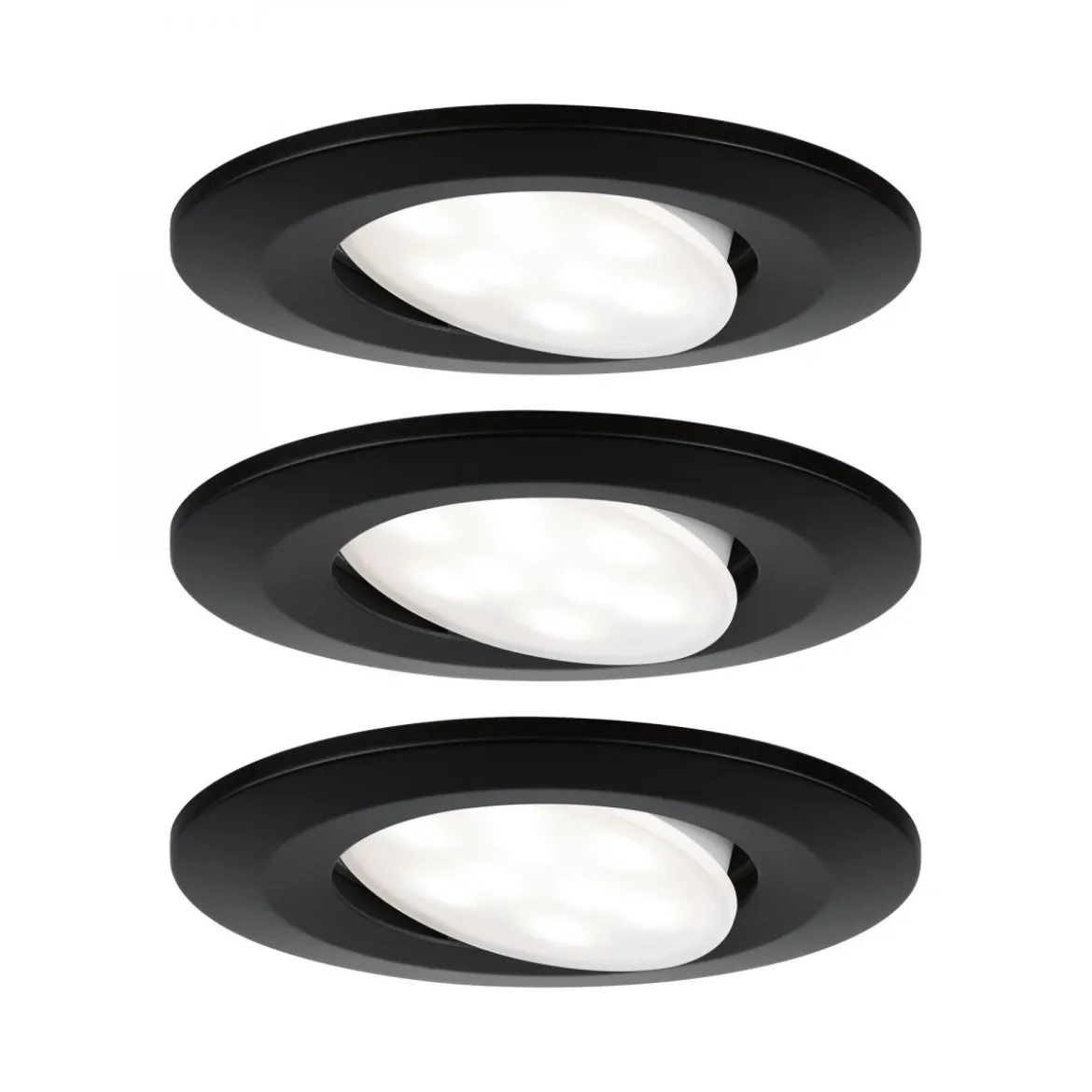 Paulmann No. 99991 Einbauleuchte LED Calla IP65 rund 3er-Set 4000K schwarz