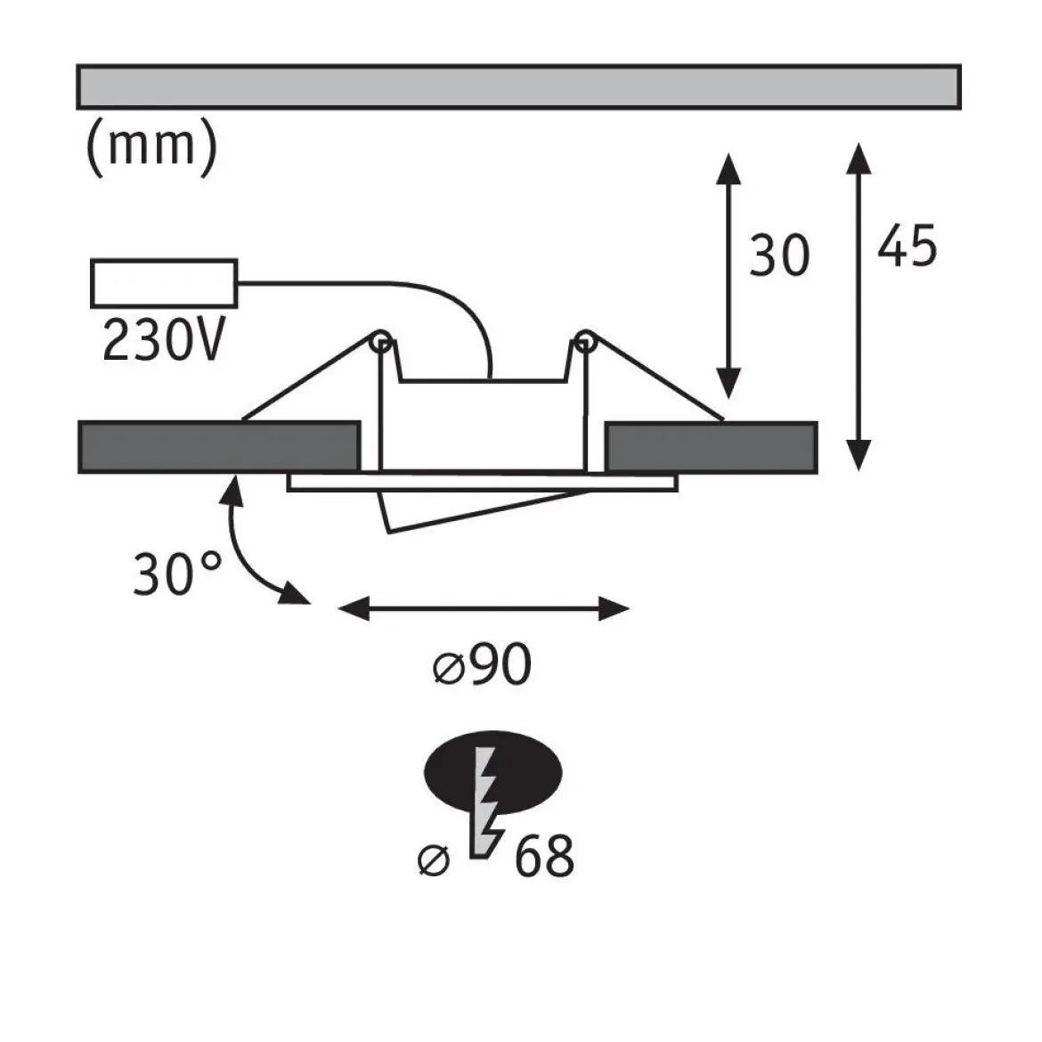 Paulmann No. 99991 Einbauleuchte LED Calla IP65 rund 3er-Set 4000K schwarz