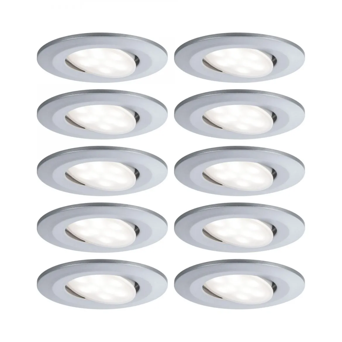 Paulmann No. 99925 Einbauleuchte LED Calla rund 10er-Set Chrom matt schwenkbar