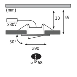 Paulmann No. 99929 Einbauleuchte LED Calla rund 3x6W Chrom matt schwenkbar
