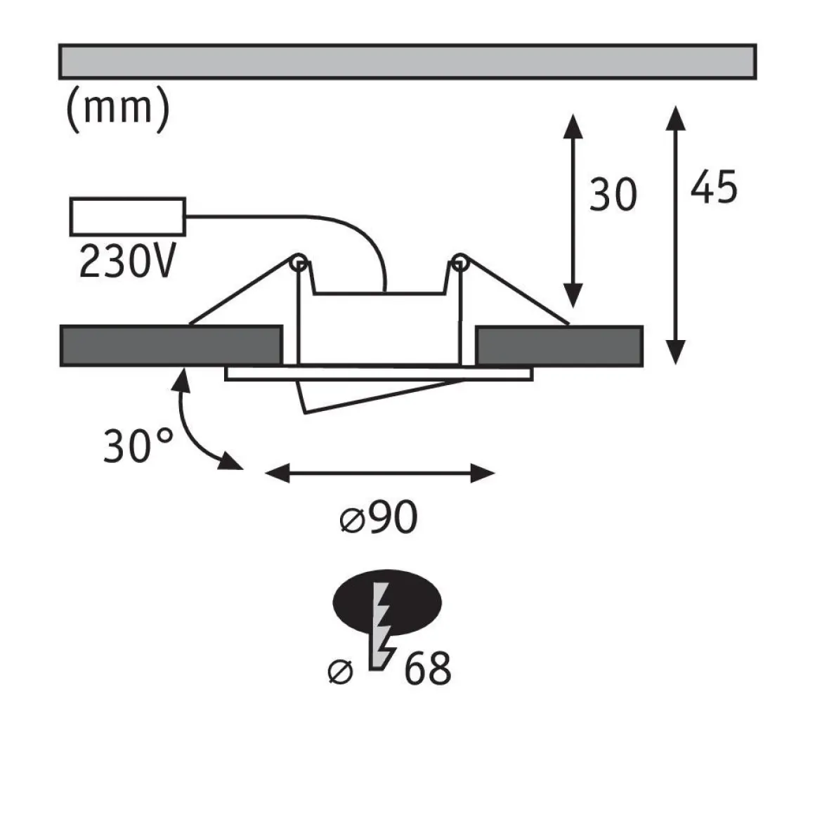 Paulmann No. 99929 Einbauleuchte LED Calla rund 3x6W Chrom matt schwenkbar