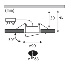 Paulmann No. 99930 Einbauleuchte LED Calla rund Einzelleuchte Weiß matt schwenkbar dimmbar