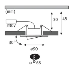 Paulmann No. 99934 Einbauleuchte LED Calla rund Einzelleuchte Weiß matt schwenkbar