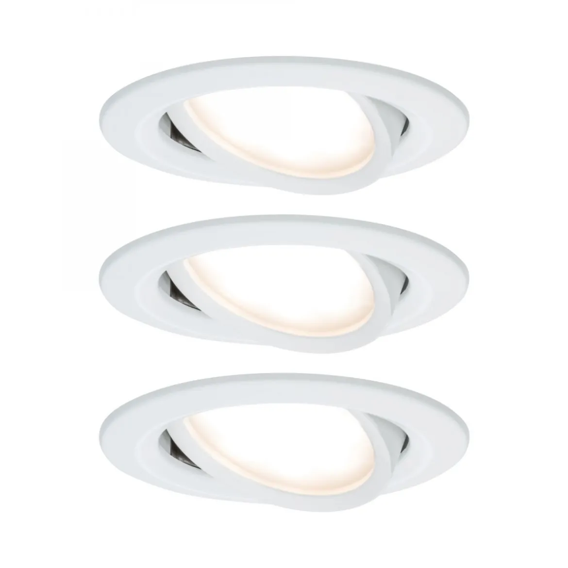 Paulmann No. 93875 Einbauleuchte LED Coin Slim IP23 rund Weiß 3er-Set dimmbar und schwenkbar