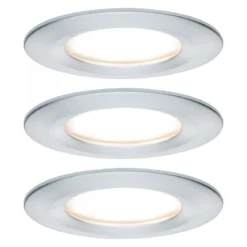 Paulmann No. 93901 Einbauleuchte LED Coin Slim IP44 rund 6W Alu 3er-Set dimmbar
