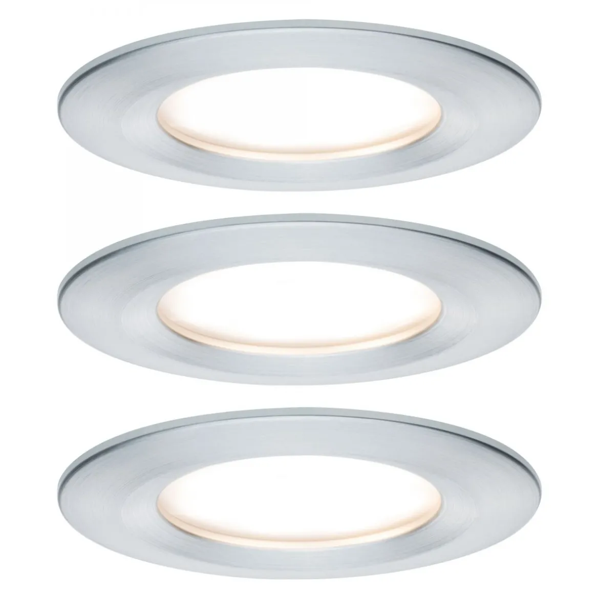 Paulmann No. 93901 Einbauleuchte LED Coin Slim IP44 rund 6W Alu 3er-Set dimmbar