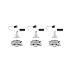 Paulmann No. 92900 Einbauleuchte LED Nova IP65 rund 7W GU10 Eisen 3er-Set schwenkbar