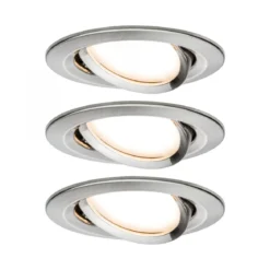 Paulmann No. 93447 Einbauleuchte LED Coin Nova 3er-Set rund 6W Eisen schwenkbar