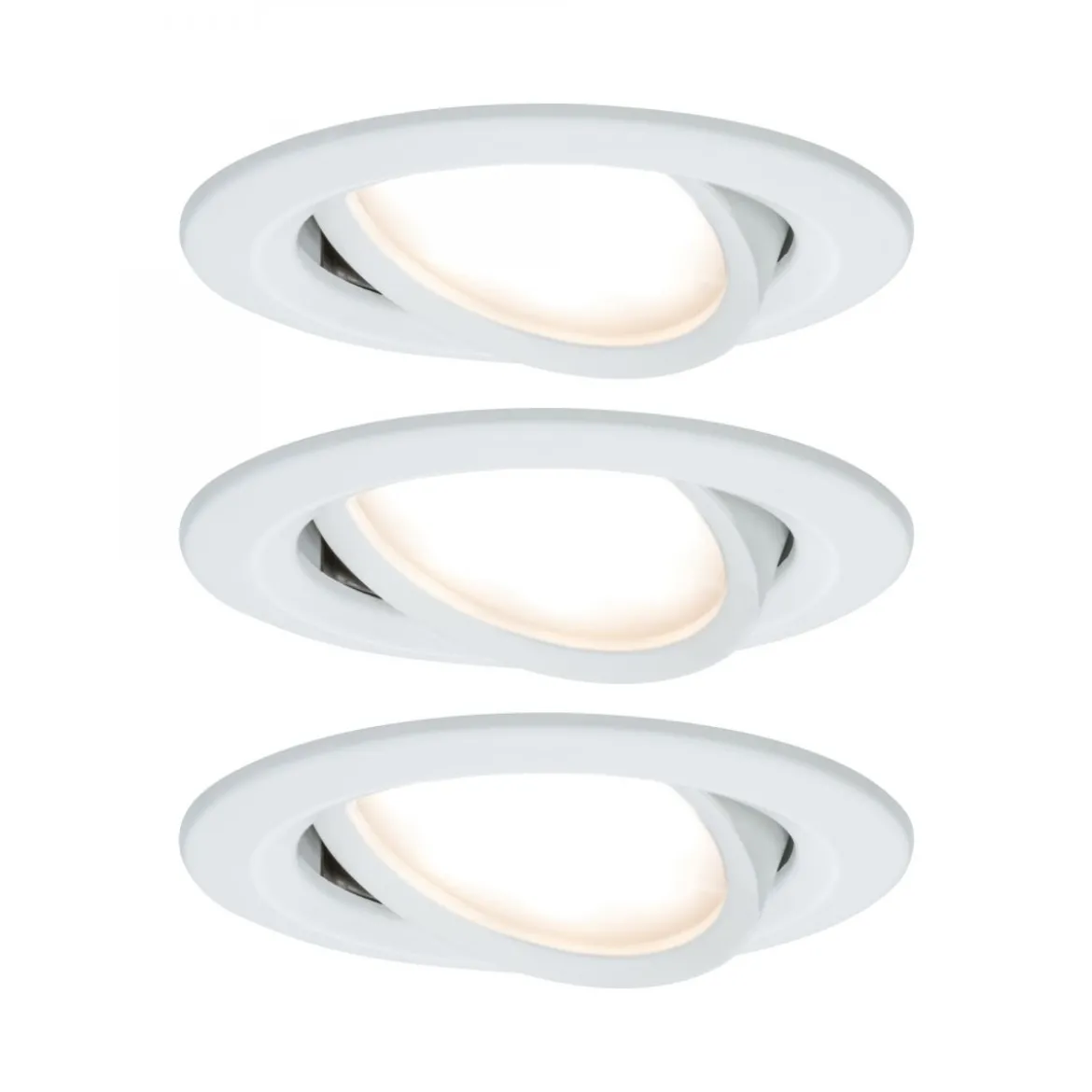 Paulmann No. 93449 Einbauleuchte LED Coin Nova 3er-Set rund 6W Weiß matt schwenkbar