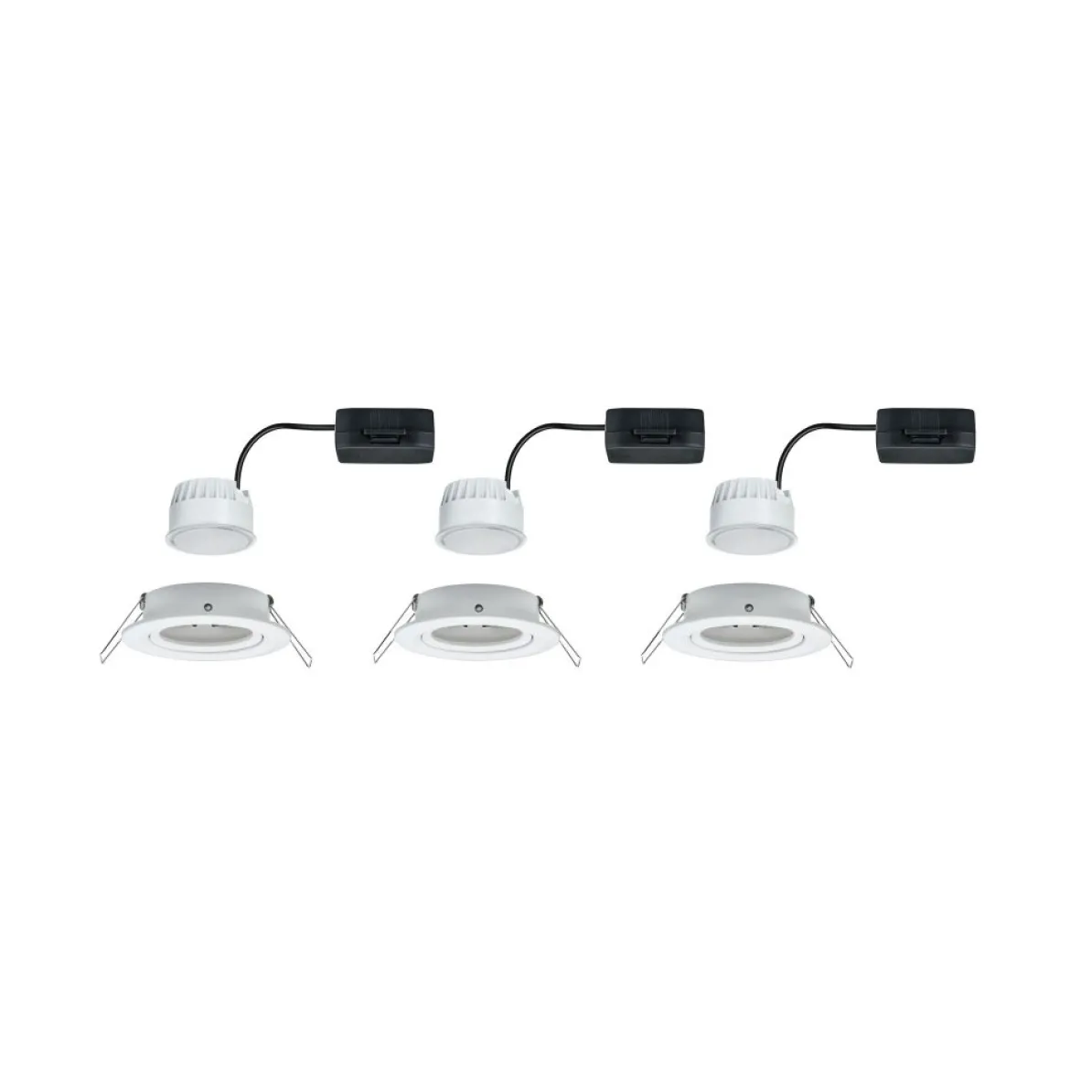 Paulmann No. 93449 Einbauleuchte LED Coin Nova 3er-Set rund 6W Weiß matt schwenkbar