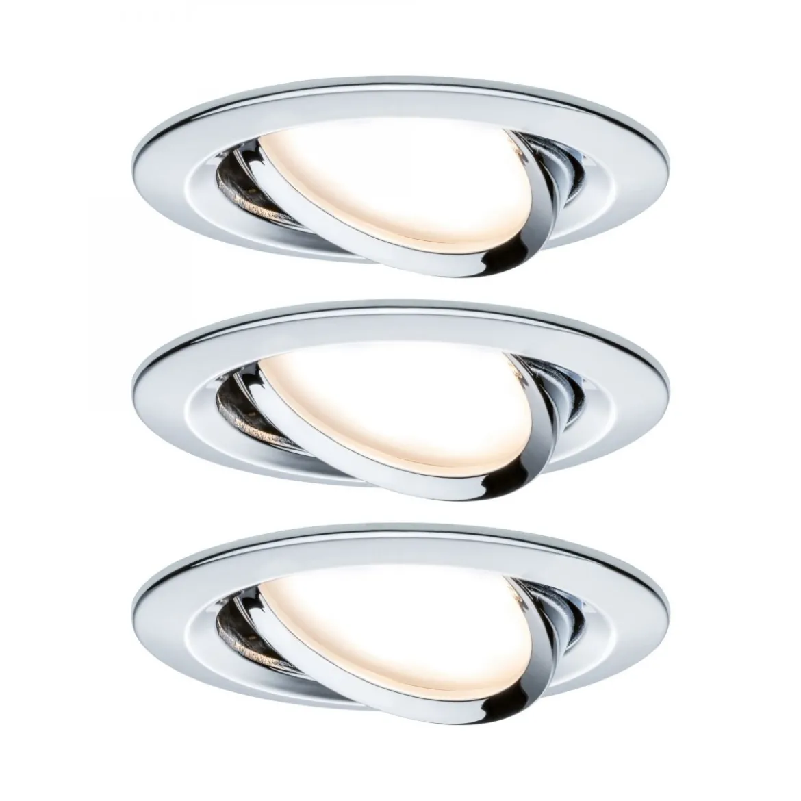Paulmann No. 93452 Einbauleuchte LED Coin Nova 3er-Set rund 6W Chrom schwenkbar