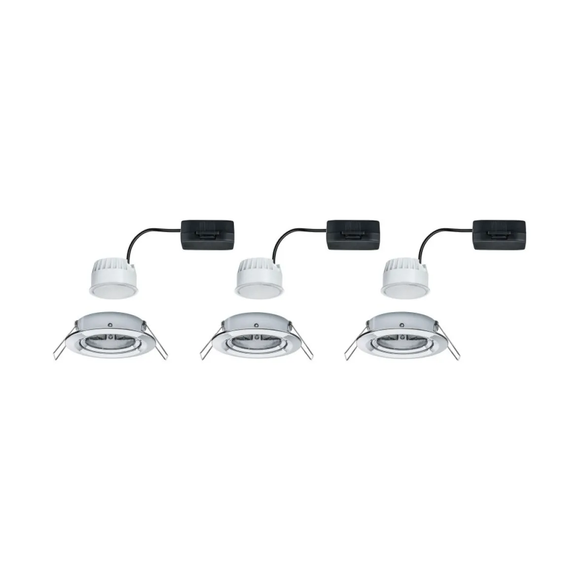Paulmann No. 93452 Einbauleuchte LED Coin Nova 3er-Set rund 6W Chrom schwenkbar
