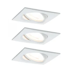 Paulmann No. 93454 Einbauleuchte LED Coin Nova 3er-Set eckig 6W Weiß matt schwenkbar